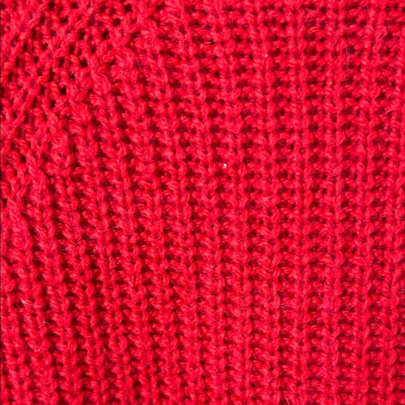 Boden Wool Blend Chunky Knit Red Mockneck Women's Sweater Size M - Picture 7 of 11